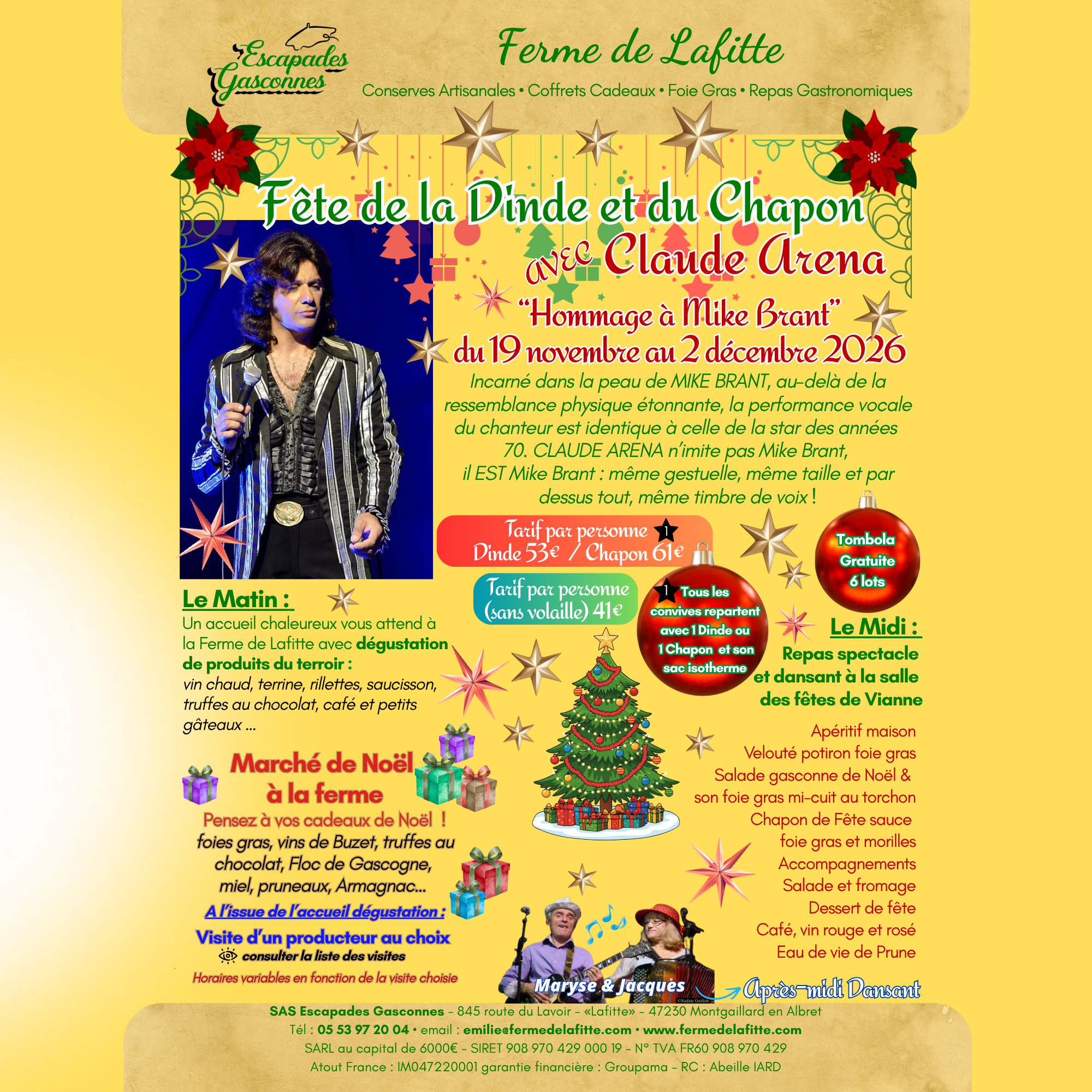 Fête de la Dinde et du Chapon avec Claude Arena